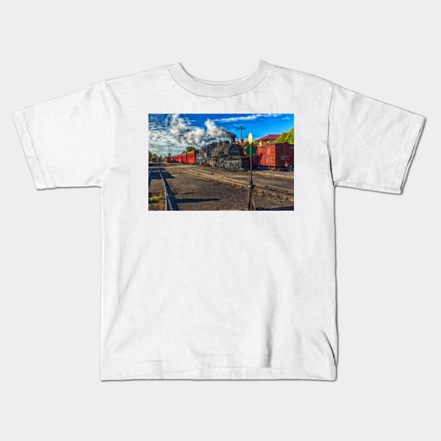 Cumbres and Toltec Narrow Gauge Railroad Chama New Mexico Yard Kids T-Shirt by Gestalt Imagery